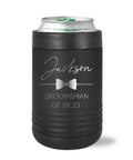 Custom Engraved Stainless Steel Can Cooler For 12 Oz And 16 Oz Cans, Vacuum Insulated With Anti Slip Grip, Keeps Drinks Ice Cold, Groomsman Design