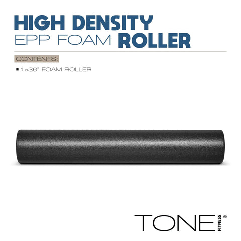 High Density EPP Foam Exercise Roller For Yoga Pilates Stretching Massage And Recovery 36 Inch Black Firm Deep Tissue