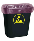Conductive ESD Trash Can For Cleanrooms, 7 Gallon 28 Quart Waste Bin Black, IEC 61340-5-1 Compliant ANSI ESD S20 20 Safe Basket