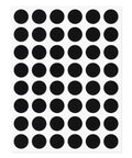 48 Pack Felt Pads for Furniture and Cabinet Doors, 1/2 Inch Black Round Self Adhesive Protectors on sheet.