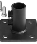 Heavy Duty Black Chain Link Fence Post Floor Flange Base Fits 1-5/8 Inch OD Posts, 5-3/4 By 5-3/4 Inch Plate with bolts