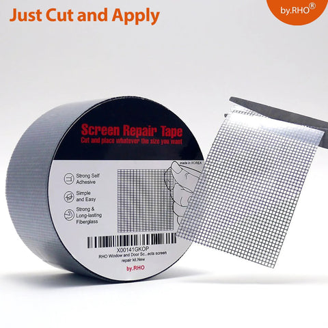 Window Screen Repair Tape For Tears And Holes Black Fiberglass Mesh 2 Inch By 33 Feet Waterproof Weatherproof With Three Layer Strong Adhesive