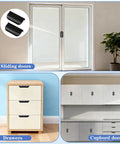 Five Piece Edge Finger Pulls For Cabinets Aluminum Alloy Concealed Handles No Drilling Required Easy Install shown on doors