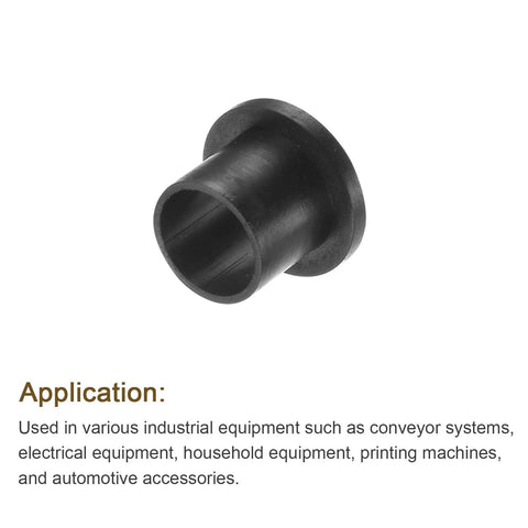 Flanged Nylon Sleeve Bearings Set Of 10 Self Lubricating Bushings With 8.5mm Bore 10mm Outer Diameter And 10mm Length Black close-up