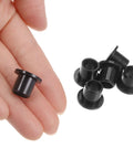 12 Pack Flanged Nylon Sleeve Bearings For Shafts With 8mm Bore 10.6mm Outer Diameter And 12mm Length Self Lubricating Black Bushings shown