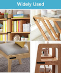 Wood furniture with 14PCS 2.99” x 0.63” Black Straight Flat Brace, Stainless Steel Sturdy Bracket, Metal Strap installed