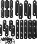 26 Sets Flat Plate Straight Bracket Flat Brace Bracket Stainless Steel, 36mm/46mm/56mm/76mm Wood Brackets shown with screws