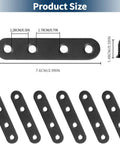 Image of 12 PCS 2.99'' x 0.63'' Stainless Straight Flat Brackets, Black Flat Metal Brace Bracket with screws, showing size dimensions.