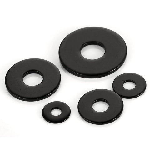 50 Pcs 1/4 Inch Stainless Flat Washers 0.69 Inch Outer Diameter Black Coated 304 Stainless Steel For Screws And Bolts