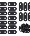 20 Pack Flat Straight Brace Flat Straight Bracket Stainless Steel Flat Plate Straight Brackets Repair Mending Bracket Plate for Wood Furniture Metal Mending Joining Plates with Screws (Black) designed for smooth motion and stable alignment in