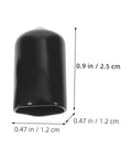 Single black cap from 80 Pack Flexible Bolt Caps And Thread Protector End Caps For Metal Tubing And Posts Replacement Parts, 0.9 in height.