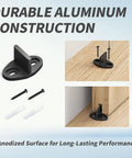 8 Pack Black Floor Guide For Sliding Barn Door Hardware, T Shape Floor Mounted Guides, with screws and anchors, wood installation