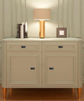Front view of cabinet with Six Pack 3 Inch Flush Pull Ring Handles With Screws Hidden Recessed Sliding Door Pulls in black minimalist design