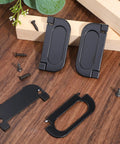 Six Pack 3 Inch Flush Pull Ring Handles with Screws, Black Modern Minimalist Hardware for Cabinets and Furniture