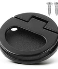 Flush Door Pull With Black Zinc Alloy Ring Handles 43.5 Mm Recessed Mount Lifting Ring Pulls With Screws