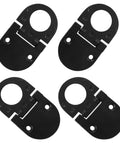 4 Pack Flush Ring Pulls Flat Trap Door Handles for Kitchen Cabinets and Cupboards Black Zinc Alloy Construction