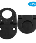 4 Pack Flush Ring Pulls Flat Trap Door Handles For Kitchen Cabinets And Cupboards Black Zinc Alloy Construction With Smooth Burr Free Finish Foldable Mounting Design And Screws Included