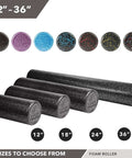 High Density Foam Roller For Deep Tissue Massage And Myofascial Release 12 Inch Exercise Roller For Back Neck Feet Recovery Solid Black
