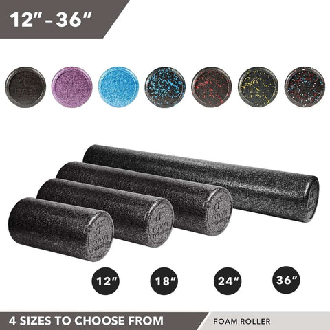 High Density Foam Roller For Deep Tissue Massage And Myofascial Release 12 Inch Exercise Roller For Back Neck Feet Recovery Solid Black