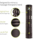 Patented Multi Density Foam Roller For Deep Tissue Massage And Muscle Recovery Relieves Pain And Tightness Improves Mobility And Circulation 26 Inch Black, showing close-up of textured design