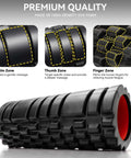 Deep Tissue Foam Roller 13 Inch High Density Massager For Muscle Release And Myofascial Trigger Point Therapy with zone details
