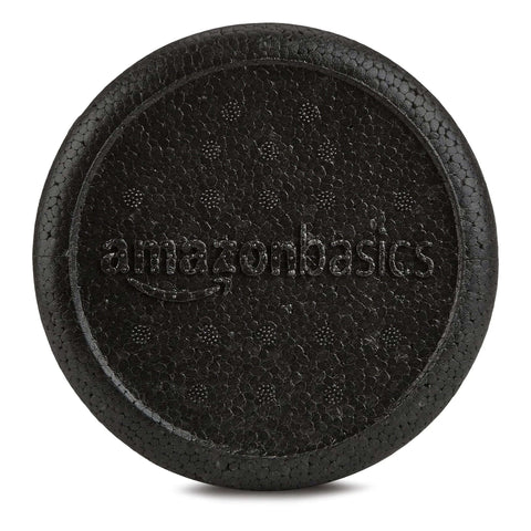 Bottom view of High Density 12 Inch Foam Roller for Exercise and Recovery in Black, Durable Polypropylene Core