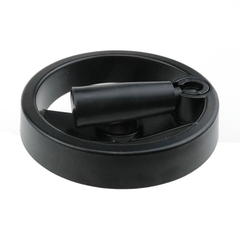 Foldable Aluminum Alloy And Bakelite Handwheel With Rotating Handle For Metal Lathe 4.92 Inch Diameter Durable Black Accessory