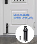 Spring Loaded Sliding Door Lock Black Heavy Duty Foot Operated Kick Lock Zinc Alloy For Sliding Glass Doors And Patio Doors