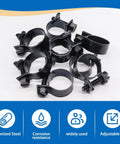 32 Piece Black Fuel Line Clamps Set for Fuel Injection Hose Clamps in One Quarter Inch Five Sixteenth Inch and Three Eighth Inch Sizes