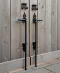 Two Pack 18 Inch Heavy Duty Cane Bolt Gate Drop Rod Stopper Hardware For Wood Metal Vinyl Fences And Double Doors Ground Latch