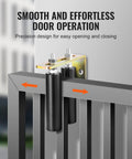 Sliding Gate Kit 6 Inch Gate Hardware With L Bracket Universal Adjustable Gate Rollers Heavy Duty Black Gate Guide Roller Installed
