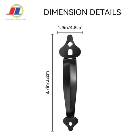 Heavy Duty Gate Handle 1 Pack Black Shed Door Handle With Latch For Outdoor Fence Gates dimensions 8.7in by 1.9in