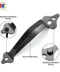 Heavy Duty Gate Handle 1 Pack Black Shed Door Handle With Latch For Outdoor Fence Gates featuring matching installation screws