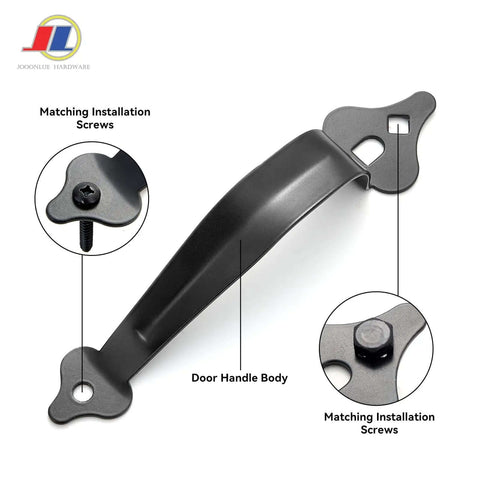 Heavy Duty Gate Handle 1 Pack Black Shed Door Handle With Latch For Outdoor Fence Gates featuring matching installation screws
