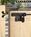 Two Way Slide Bolt Gate Latch Door Lock For Heavy Duty Fences And Barn Doors Black With Padlock Locking Hole on wood gate