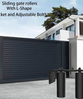 6 Inch Gate Roller Guide With L Bracket Universal Adjustable Gate Roller For Sliding Gates in front of modern house