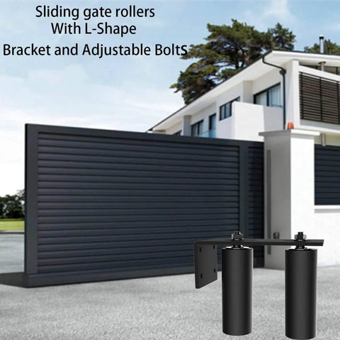 6 Inch Gate Roller Guide With L Bracket Universal Adjustable Gate Roller For Sliding Gates in front of modern house