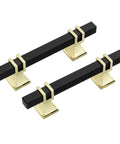 10 Pack Cabinet Pulls 3 Inch Hole Centers 5 Inch Overall Length Square Zinc Alloy Black And Gold Kitchen Cabinet Handles