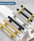 Various options of cabinet pulls including 10 Pack 3 Inch Black And Gold Cabinet Pulls For Kitchen Cupboards, Bathrooms And Dressers.