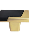 Close-up of Six Pack Black and Gold Drawer Knobs 1.5 Inch Solid Zinc Cabinet Knobs for Cabinets Dressers and Closets