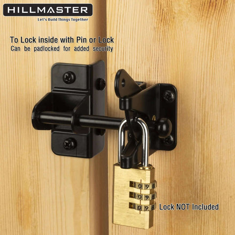 Self Locking Gravity Gate Latch For Wood Fences And Metal Gates Built Tough Heavy Duty Privacy Door Latch with padlock on gate