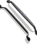 Two Pack 12 Inch Center To Center Black Iron Cabinet Pulls Antique Black Rustic Hammered Drawer Handles for Kitchen Cabinets