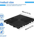 Six Pack Black Plastic Pallets For Basement Storage Lightweight HDPE Pallets With Breathable Grid 15.7 x 15.7 x 1.18 Inches
