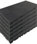 Six Piece Black Plastic Pallet Set With Interlocking Design For Easy Stacking Moisture Proof And Waterproof Floor Pads