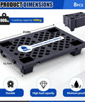 8 Pieces 6 Pcs Plastic Pallets Nestable Lightweight Polyethylene Pallets 23.6 X 15.8 X 3.9 Inches Interlocking Breathable Grid Storage