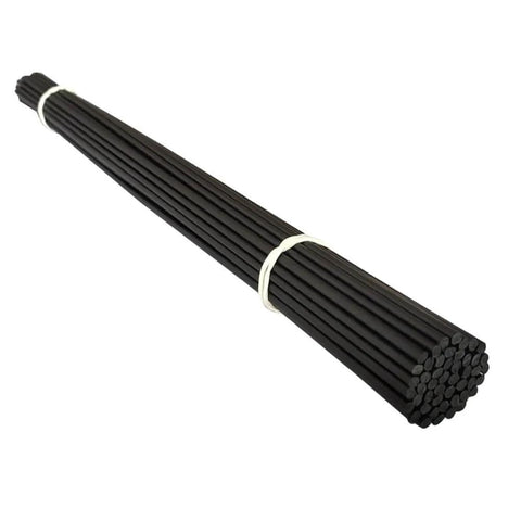 Forty Pieces Sixteen Inch Black HDPE Plastic Welding Rod One Eighth Inch Diameter For Car Bumpers Water Tanks Canoes And Plastic Bins High Density Polyethylene Welding Rod