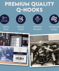 Heavy Duty Q Hooks For Hanging 20 Pack Black Ceiling Hooks Plant Hangers Outdoor Weatherproof Clips Screw Eyes And Safety Buckle