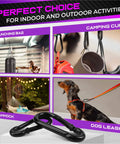 2 Pack 5.5 Inch Spring Snap Hooks with 1000 Lbs Load Capacity used for hanging a punching bag, camping cup, hammock, and dog leash