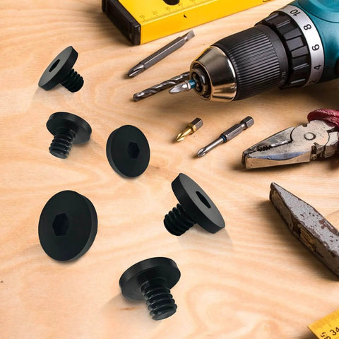 20 Pack Replacement Bolts For Suncast And Craftsman Resin Storage Sheds Three Eighths Inch Hex Screws Black on workbench