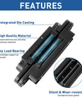 Features of Hidden Door Hinge Set Black 7 Inch 3 Way Adjustable Concealed Zinc Alloy Invisible Hinge for secret doors, close-up view